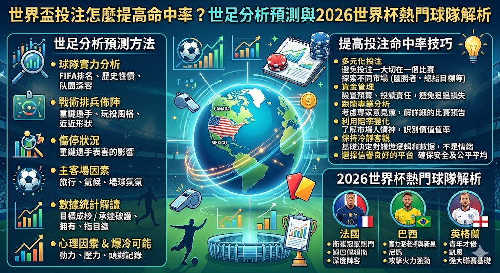 世界盃投注怎麼提高命中率?世足分析預測與2026世界杯熱門球隊解析