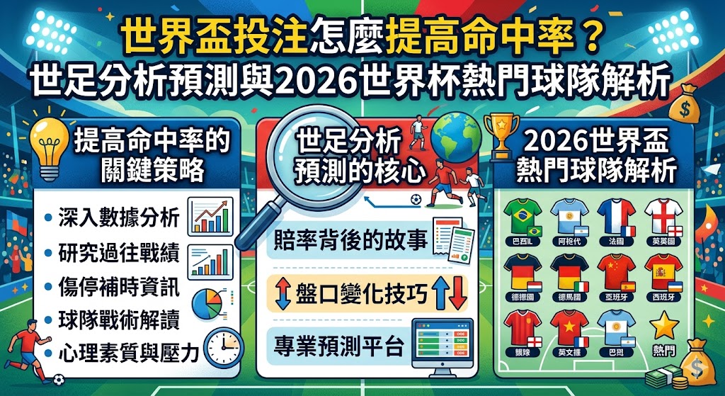 世界盃投注怎麼提高命中率？世足分析預測與2026世界杯熱門球隊解析