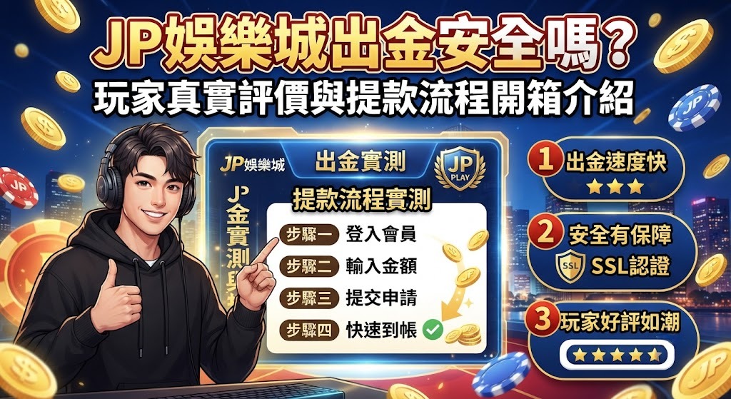 JP娛樂城出金安全嗎？玩家真實評價與提款流程開箱介紹